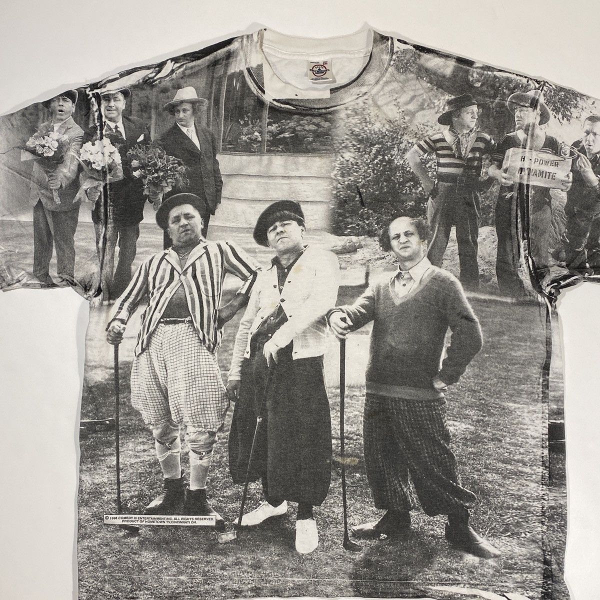 Vintage Vintage The 3 Stooges All Over Print Tee Size US XXL / EU 58 / 5 - 1 Thumbnail