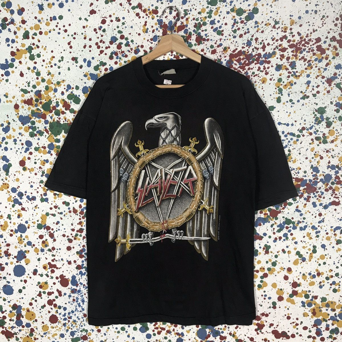 Band Tees × Vintage Vintage Slayer European Campaign 1990s Band Rock Tour Tees Size US L / EU 52-54 / 3 - 1 Thumbnail