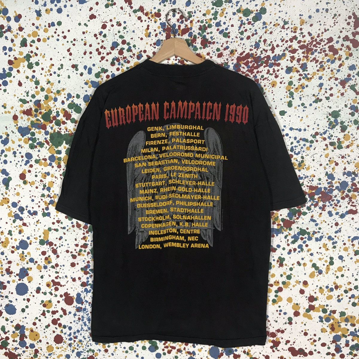 Band Tees × Vintage Vintage Slayer European Campaign 1990s Band Rock Tour Tees Size US L / EU 52-54 / 3 - 2 Thumbnail
