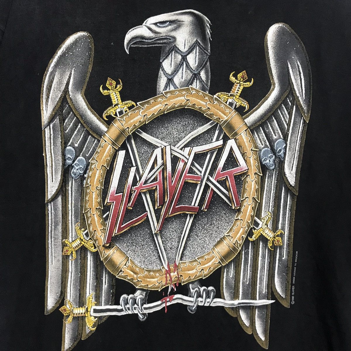 Band Tees × Vintage Vintage Slayer European Campaign 1990s Band Rock Tour Tees Size US L / EU 52-54 / 3 - 4 Thumbnail