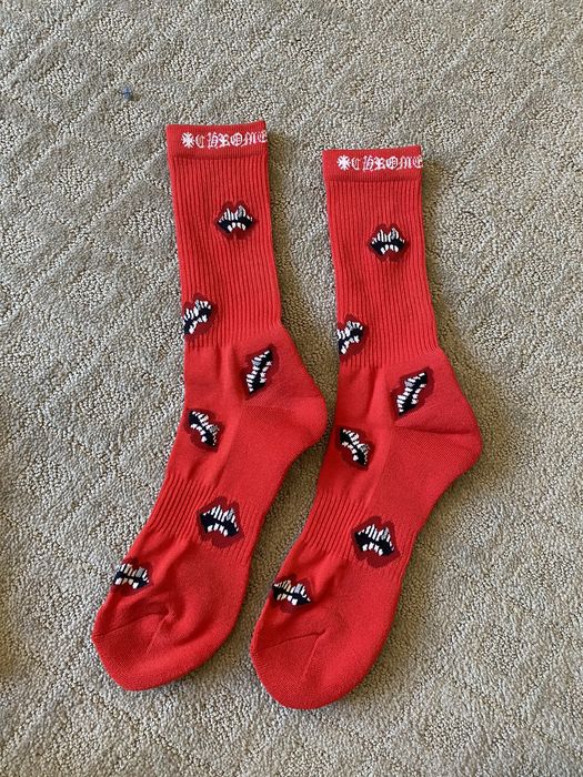 Chrome Hearts Chrome Hearts Matty Boy Chomper Socks Size L- Red