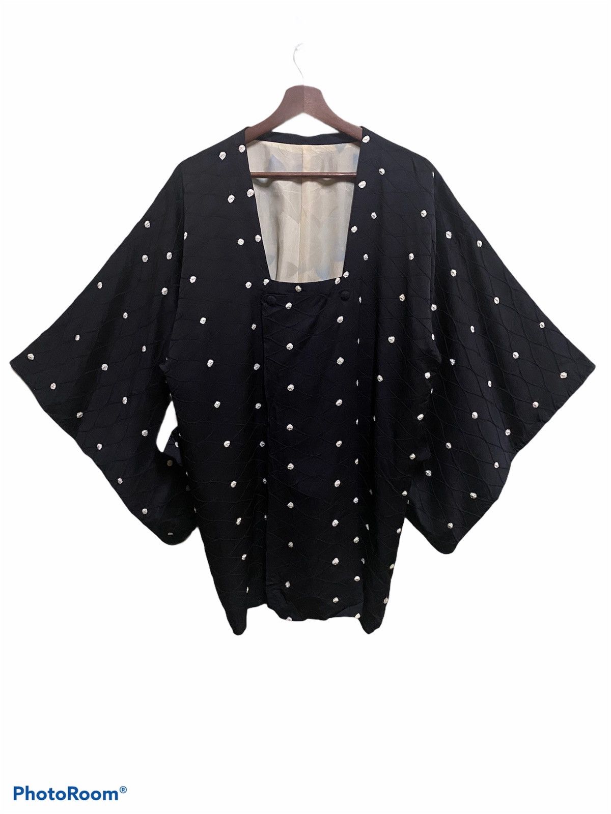 Japanese Brand Vintage 90s silk kimono polkadot design - k4 Size US M / EU 48-50 / 2 - 1 Thumbnail