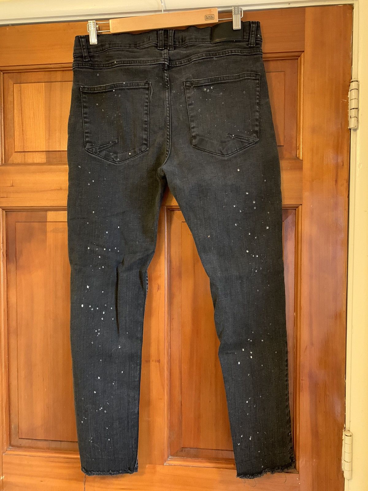 Zara *RARE Zara Premium Paint Drop Tapered Distressed Denim Jeans Size US 32 / EU 48 - 3 Thumbnail