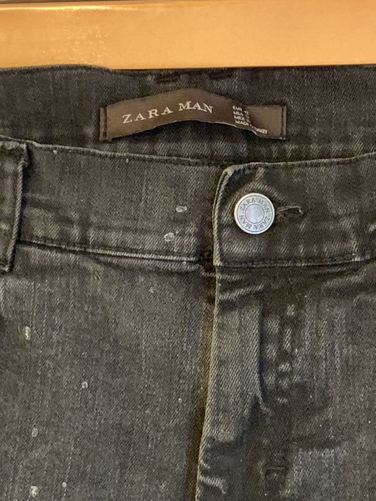 Zara *RARE Zara Premium Paint Drop Tapered Distressed Denim Jeans Size US 32 / EU 48 - 5 Thumbnail