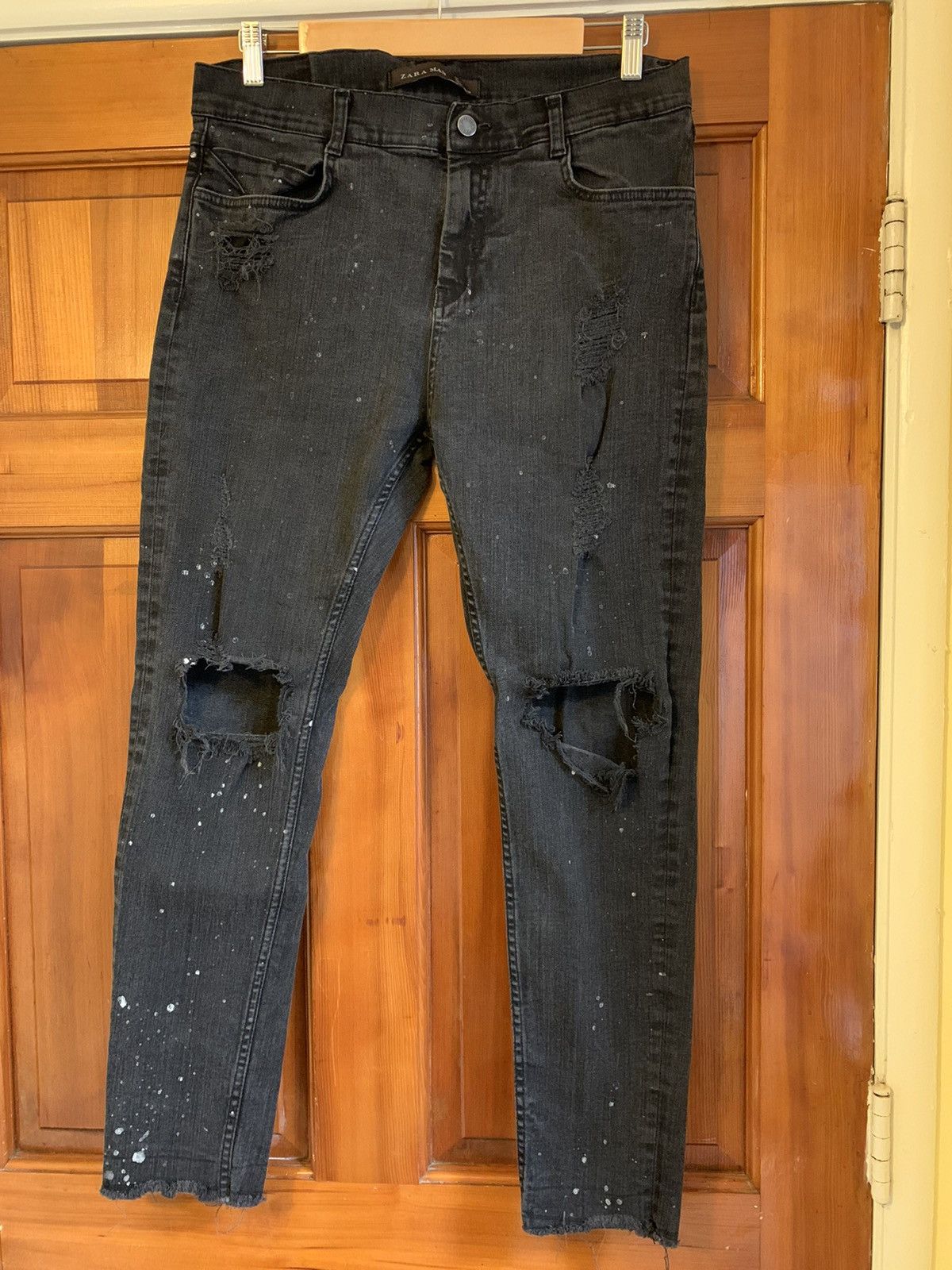Zara 90s Vintage Grunge Denim Distressed Jacket
