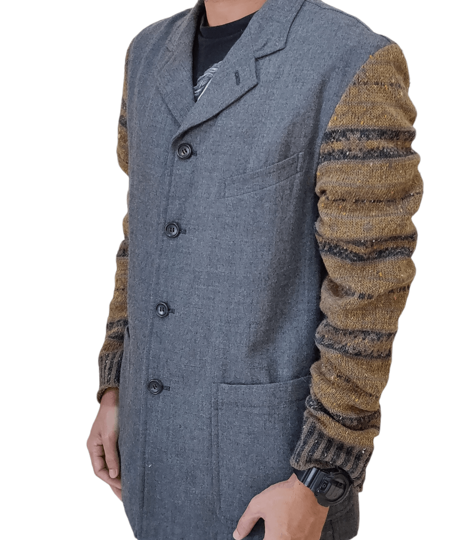 Comme des Garcons AW96 CDG Homme Plus Sleeve Knit Tailored Jackets Size US M / EU 48-50 / 2 - 1 Thumbnail