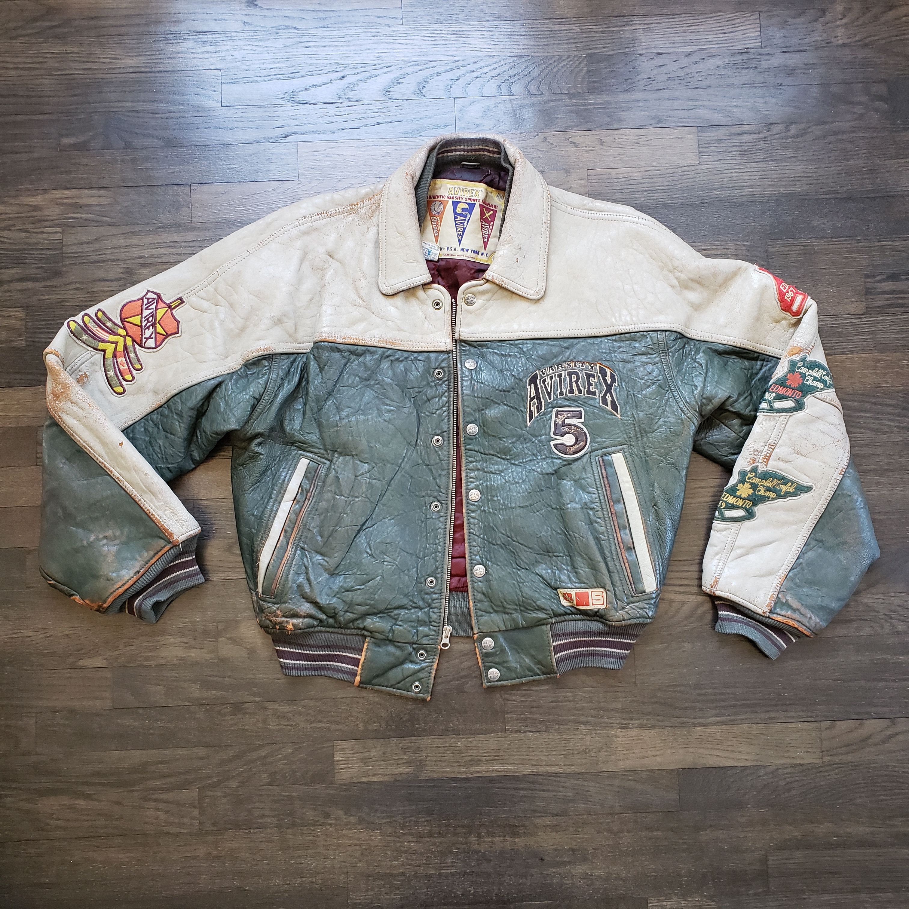 Vintage Avirex Leather Varsity Jacket