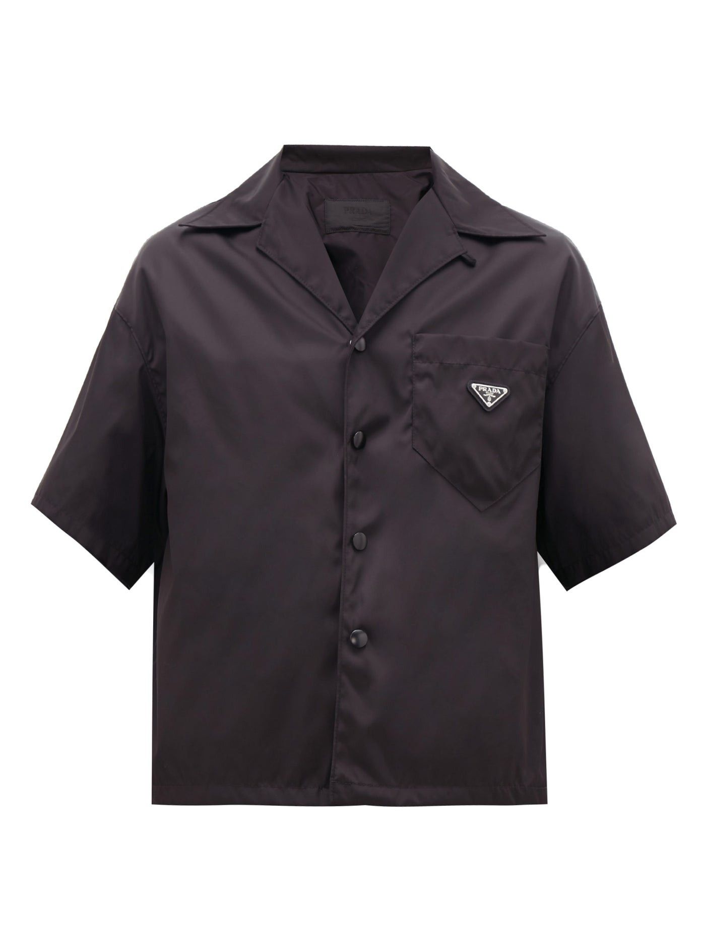 Prada PRADA LOGO PLAQUE NYLON GABARDINE BOWLING SHIRT IN BLACK Size US L / EU 52-54 / 3 - 2 Thumbnail