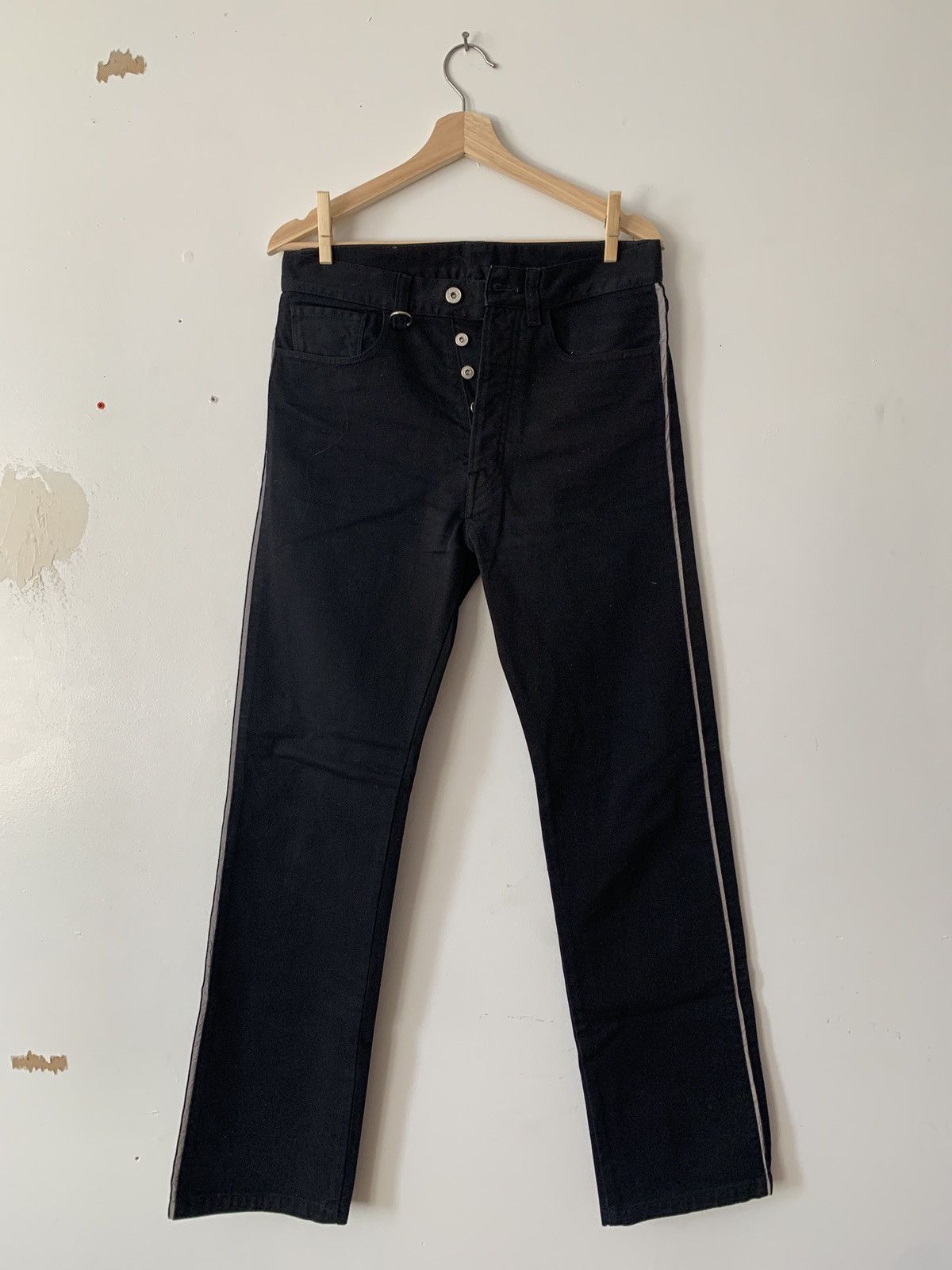 Random Identities Reflective Stripe Straight Leg Jeans | Grailed