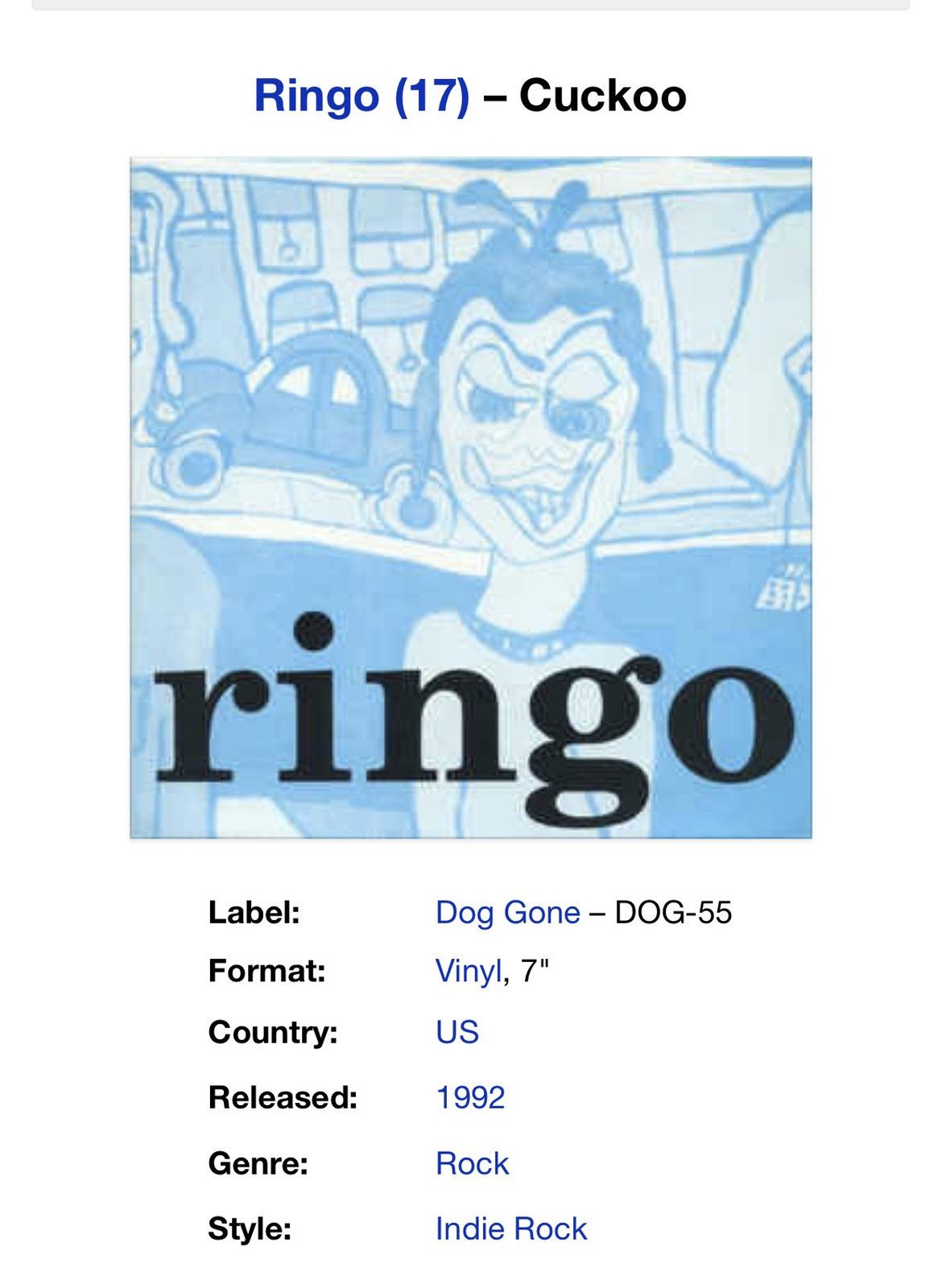 Band Tees vintage 1992 RINGO cuckoo album britpop rock indie t-shirts Size US XL / EU 56 / 4 - 7 Thumbnail