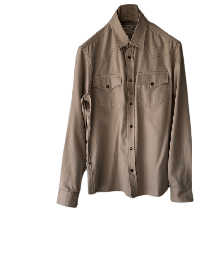 Brunello Cucinelli Leisure Fit Button Shirt 100% Cotton in Khaki Color ...