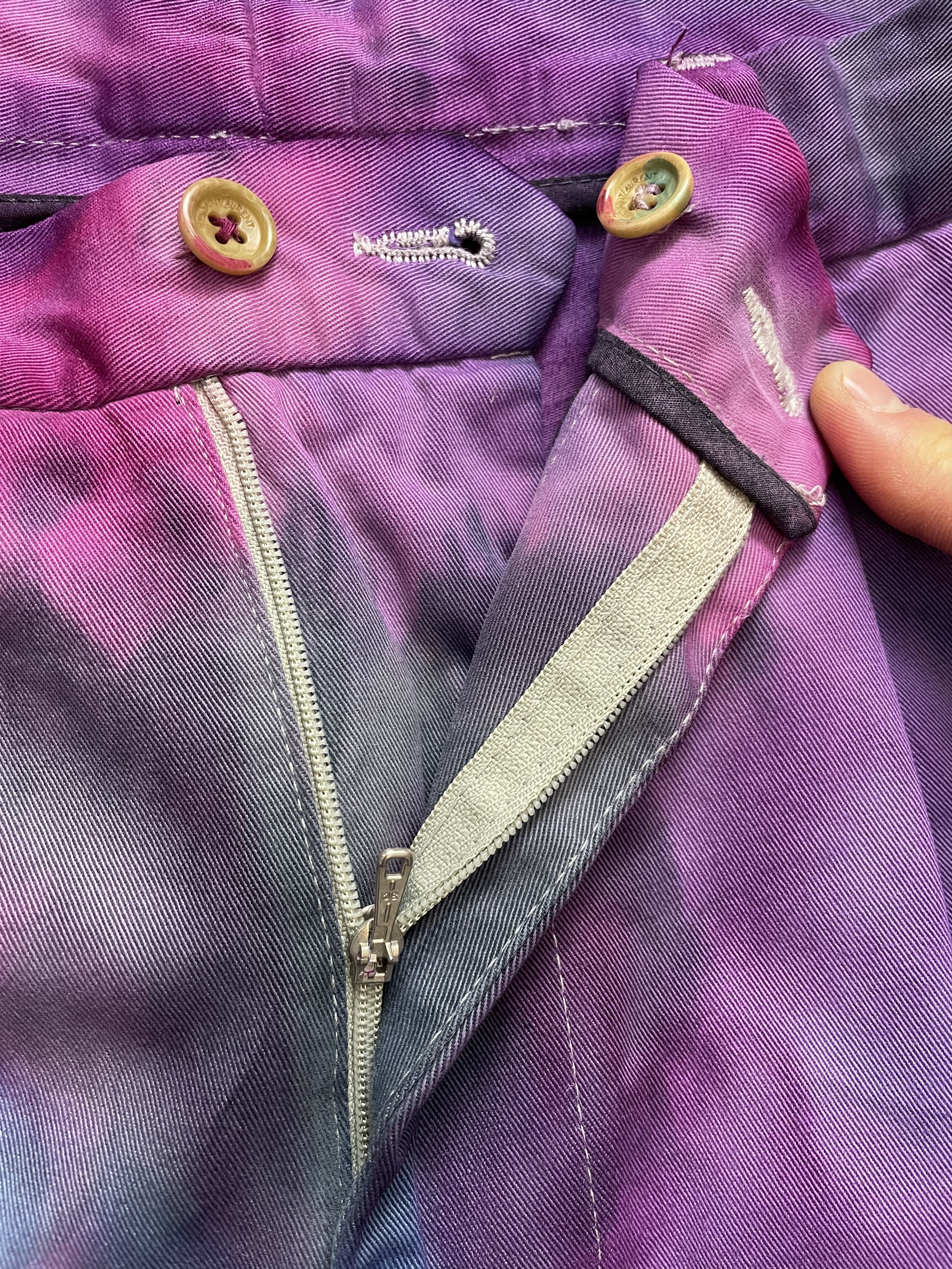 Yves Saint Laurent Yves Saint Laurent chinos cotton tie dye multicolour Size US 30 / EU 46 - 12 Thumbnail
