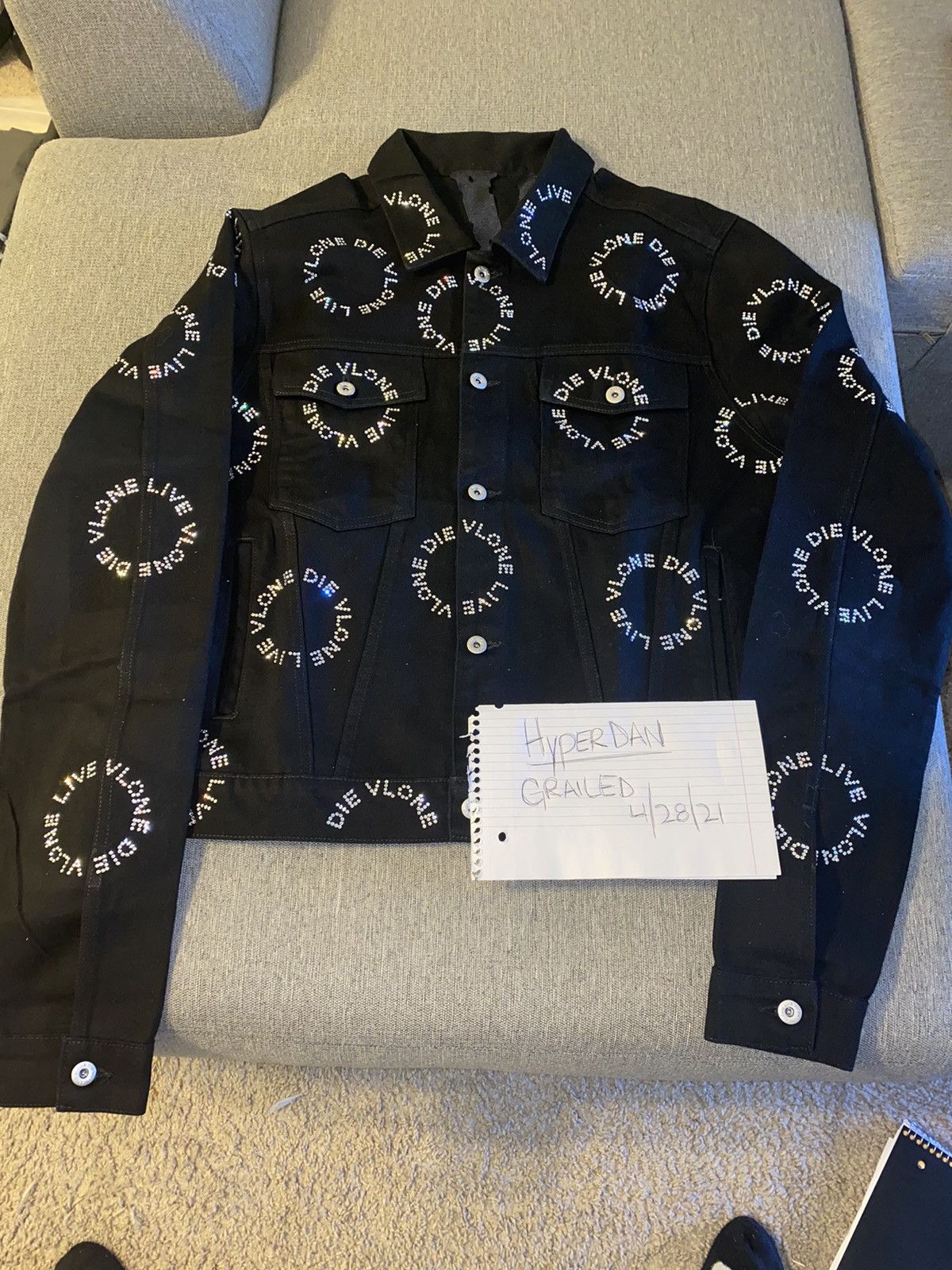 Vlone Rhinestone Denim Jean Jacket