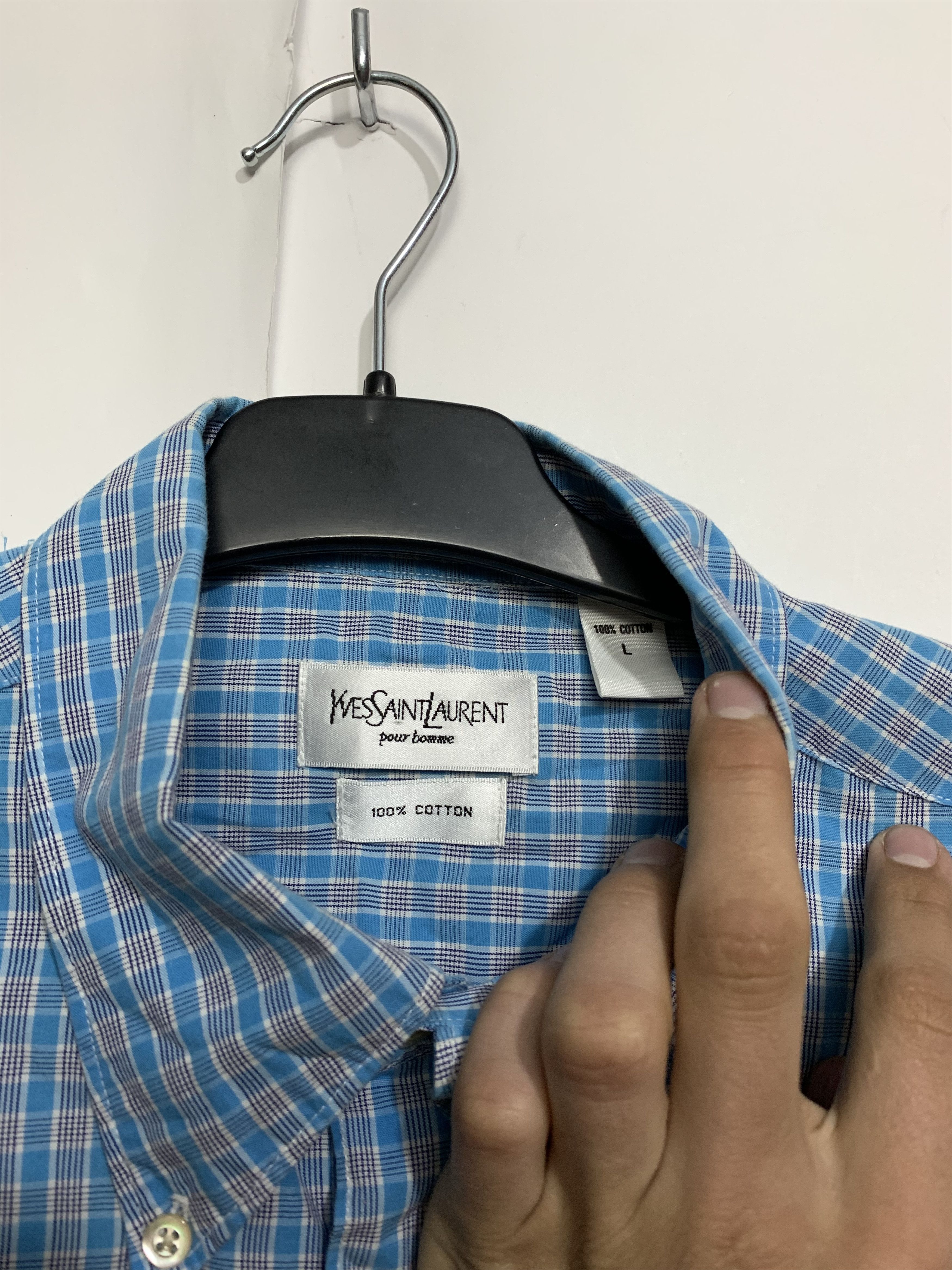 Yves Saint Laurent Yves Saint Laurent Men's Short Sleeve Size US L / EU 52-54 / 3 - 3 Thumbnail