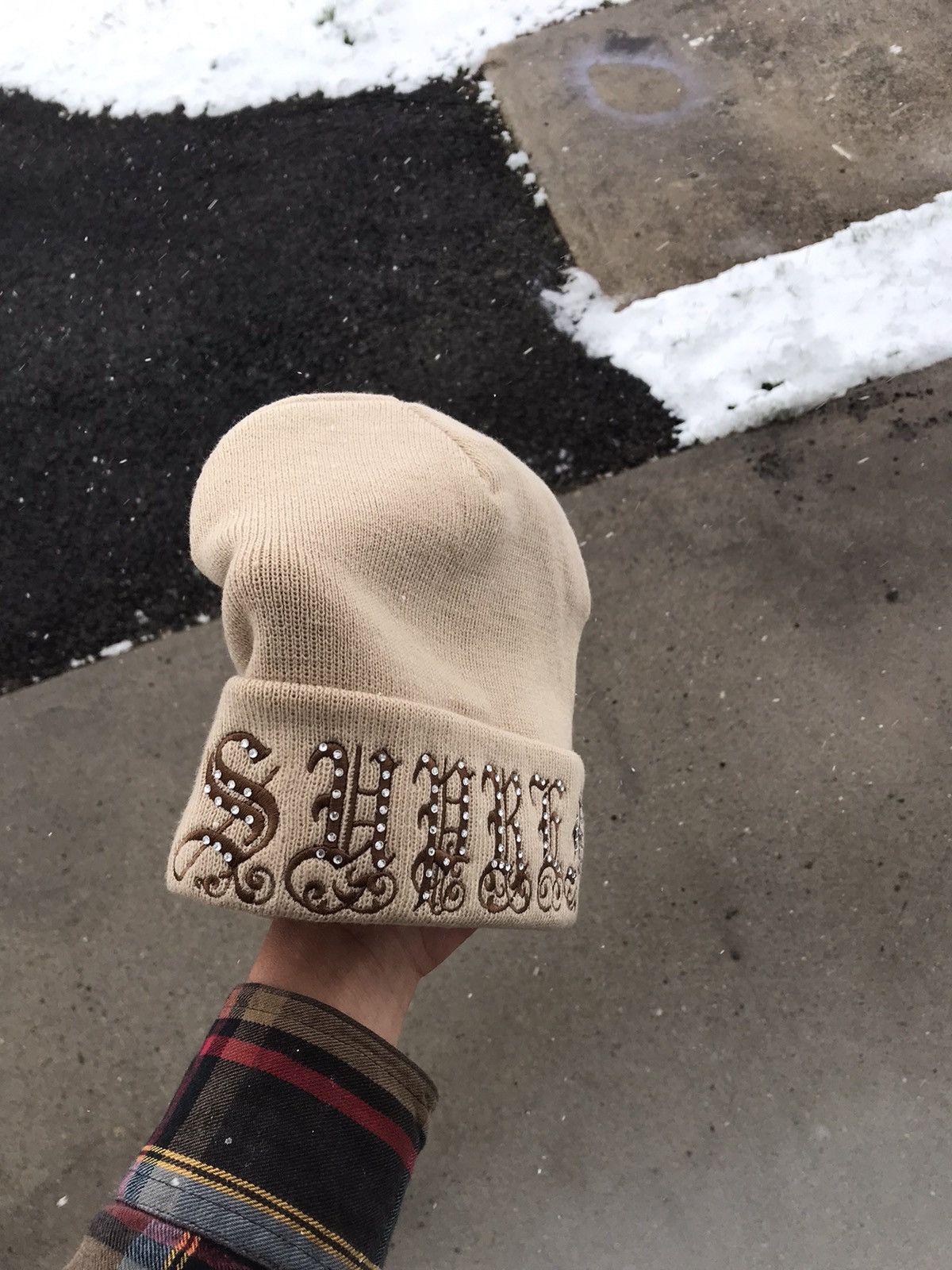 Supreme Old English Rhinestone Beanie 返品交換不可 - 帽子