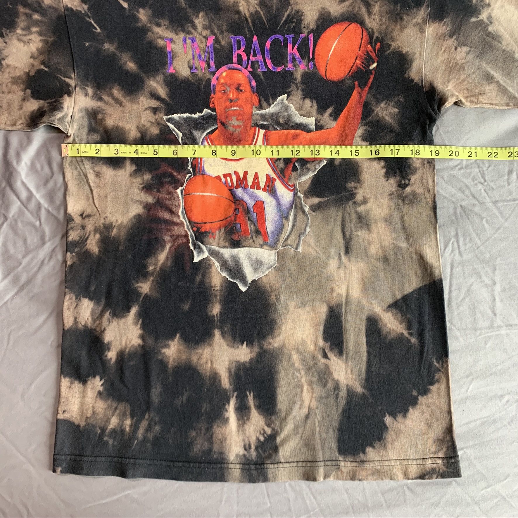 NBA × Rap Tees × Vintage Rare Dennis Rodman NBA Bleached Tie Dye T-shirt Size US M / EU 48-50 / 2 - 6 Thumbnail
