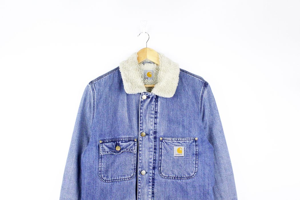 Carhartt Wip Carhartt WIP Logo Blue Washed Denim Phoenix Coat Jacket