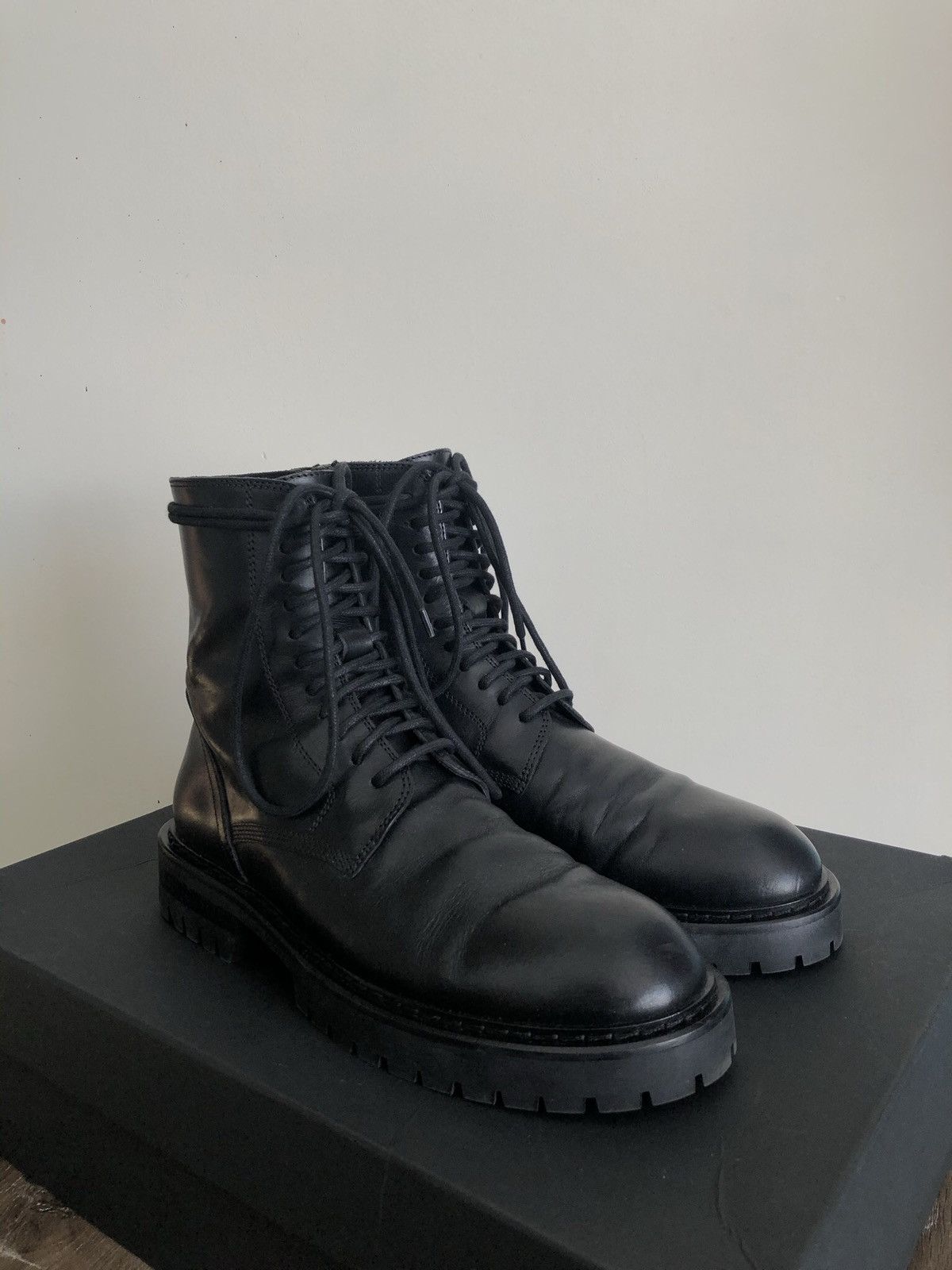 Bottines Ann Demeulemeester En Cuir Bleu - Pointure 40 - Neuf Avec Léger Défaut De Fabrication