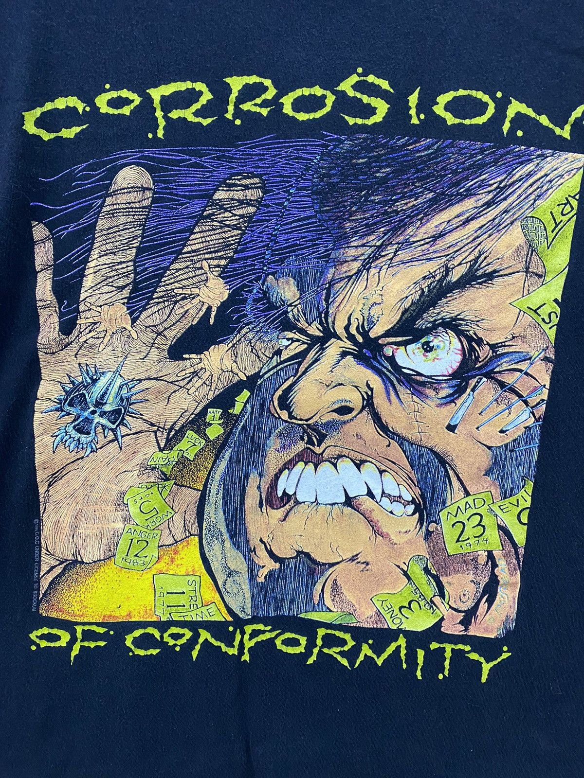 Band Tees vintage 1991 CORROSION OF CONFORMITY pushead art t-shirts Size US M / EU 48-50 / 2 - 3 Thumbnail