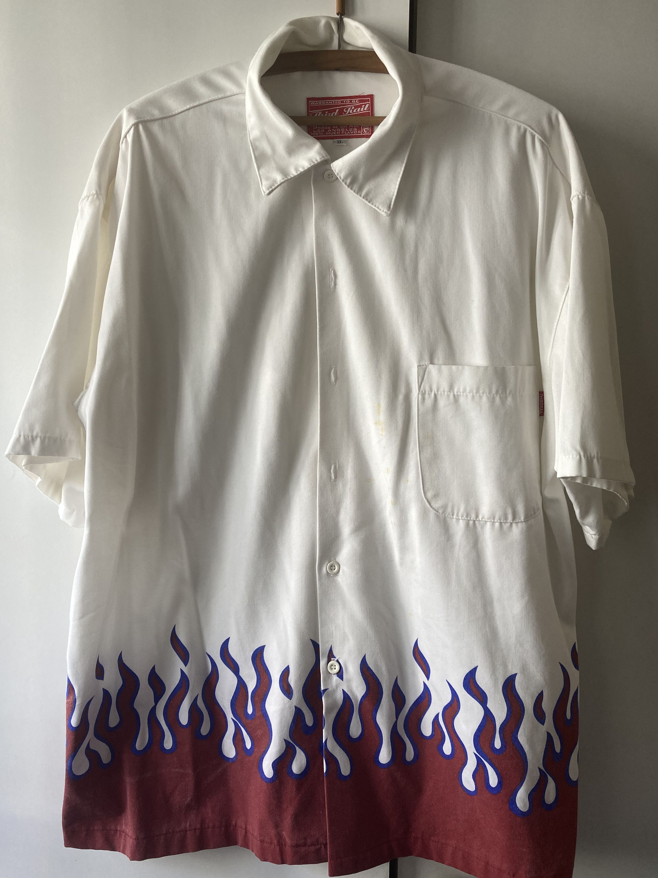 Vintage Flamed Vintage Third Rail Bowling Shirt (80s) Size US XL / EU 56 / 4 - 8 Thumbnail