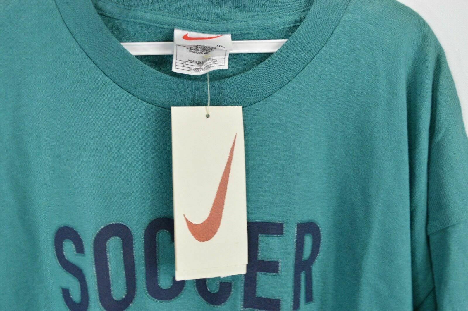 Nike NOS Vintage 90s Nike Soccer Travis Scott Mini Swoosh Shirt Size US XL / EU 56 / 4 - 4 Thumbnail