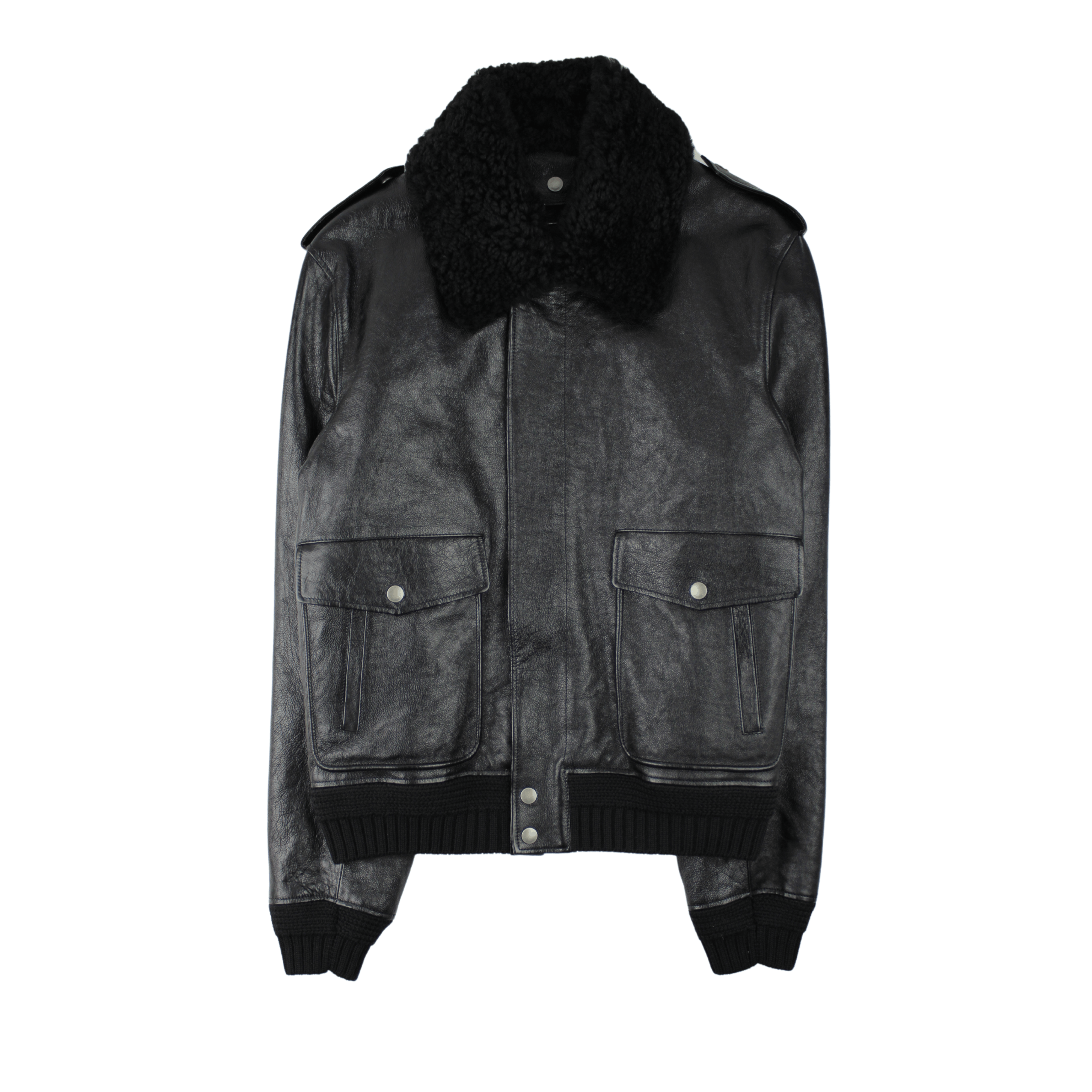 Saint Laurent Paris Saint Laurent SS18 Black Heaven Shearling Bomber Size US L / EU 52-54 / 3 - 1 Thumbnail