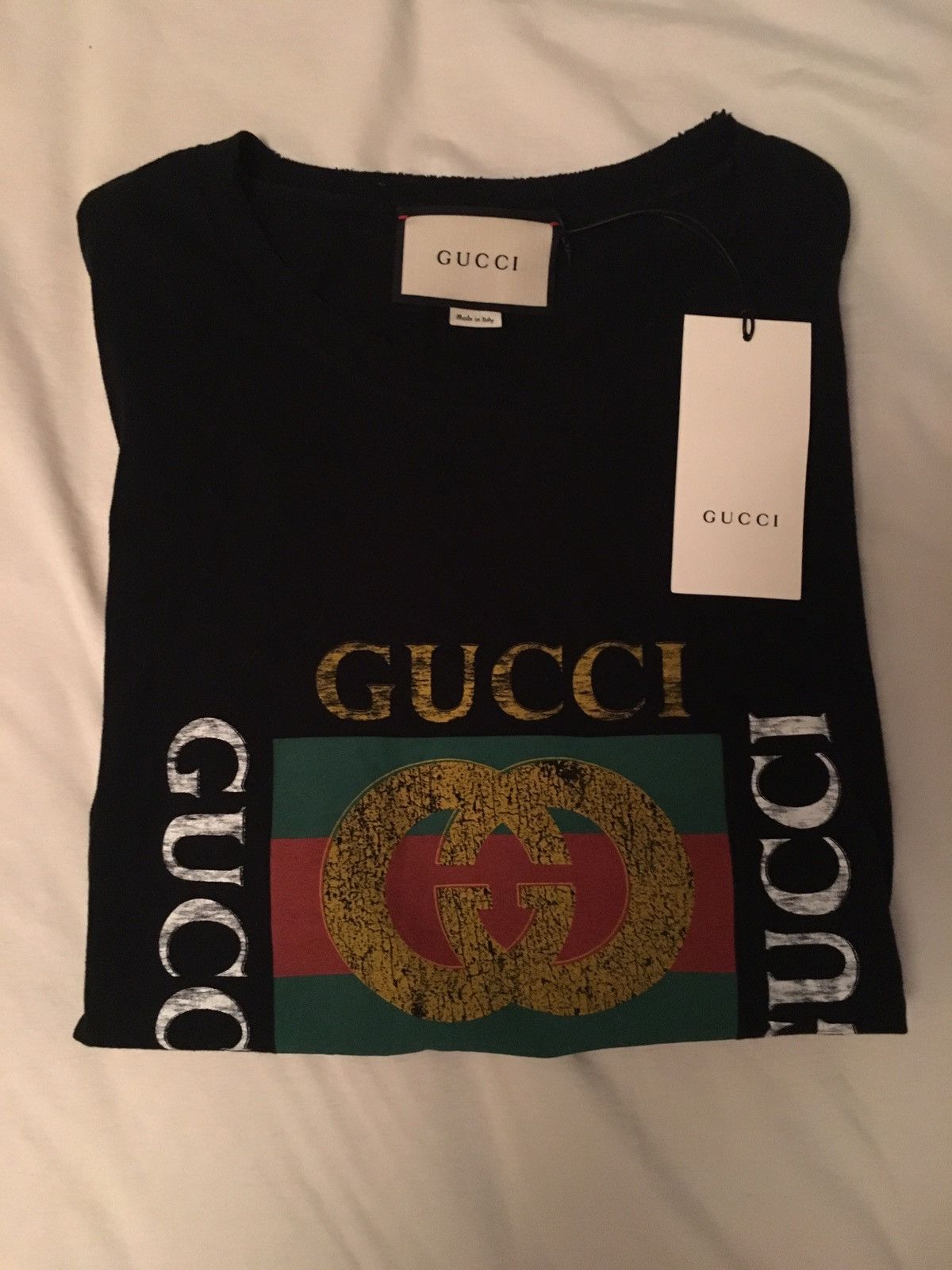 Gucci 'Fake' Tshirt / 'Washed Logo' Tshirt Size US L / EU 52-54 / 3 - 3 Preview