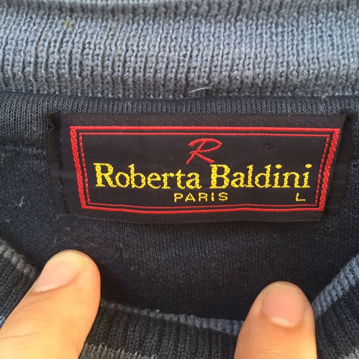 Vintage Vintage 90s Roberta Baldini Embroidered Logo Sweatshirt | L Size US L / EU 52-54 / 3 - 4 Thumbnail