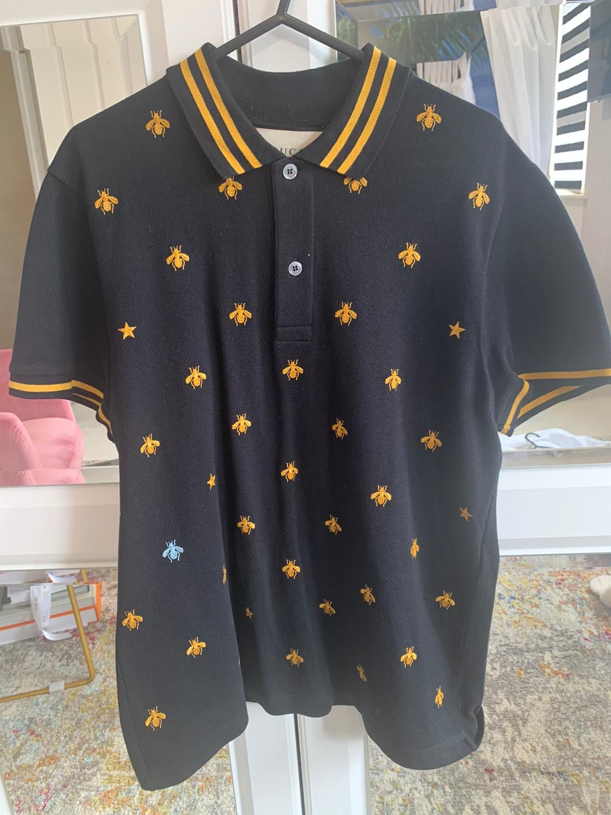 Cotton polo with bees and stars hotsell