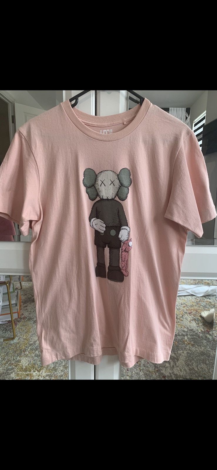 Uniqlo Kaws x Uniqlo Collab Pink Bear t shirt | Grailed