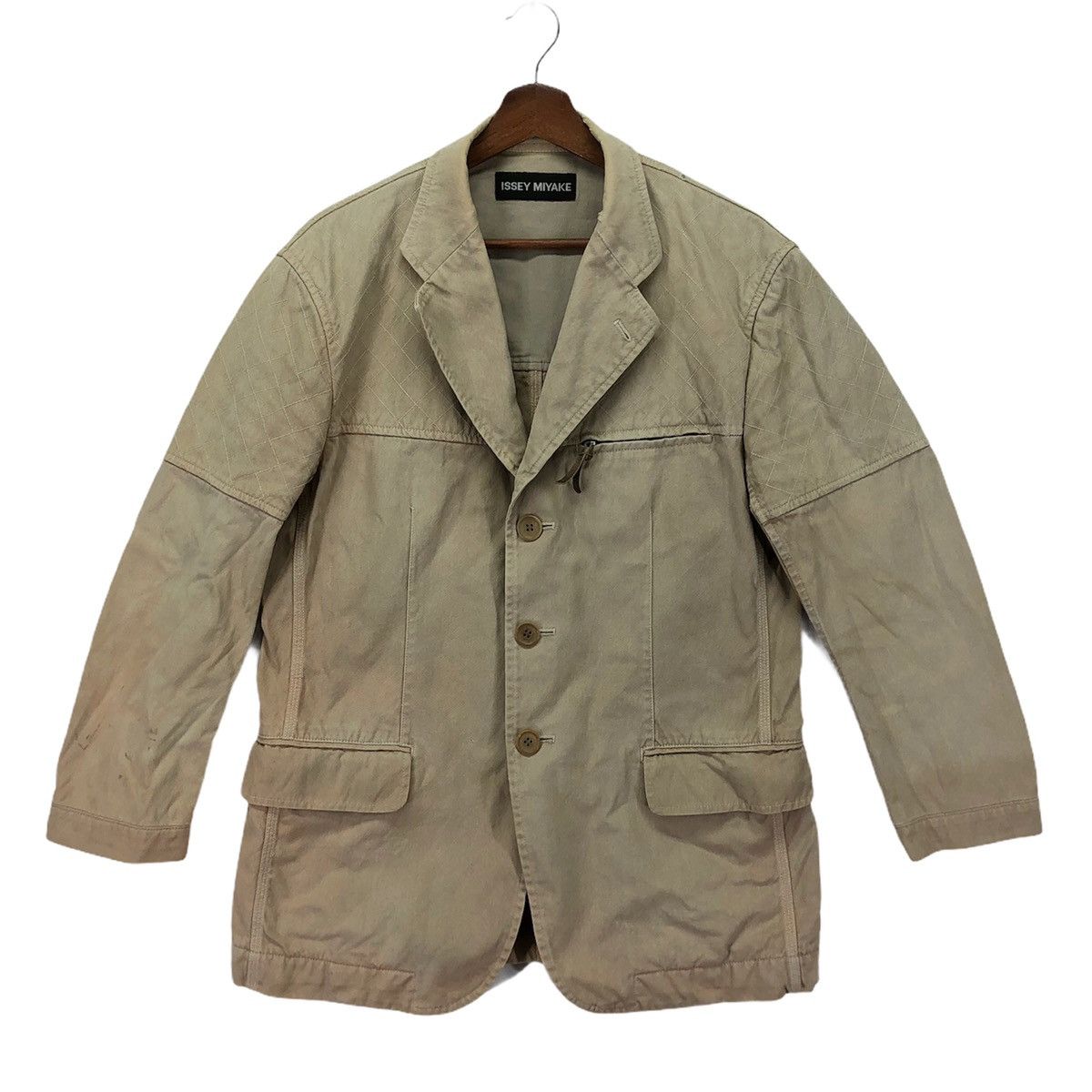 Issey Miyake × Japanese Brand × Vintage Vintage Issey Miyake Cotton Denim Jacket Size US M / EU 48-50 / 2 - 1 Thumbnail