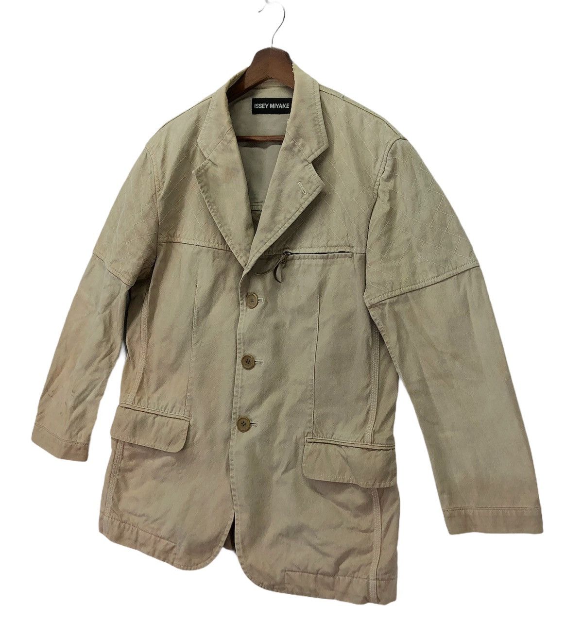 Issey Miyake × Japanese Brand × Vintage Vintage Issey Miyake Cotton Denim Jacket Size US M / EU 48-50 / 2 - 2 Thumbnail