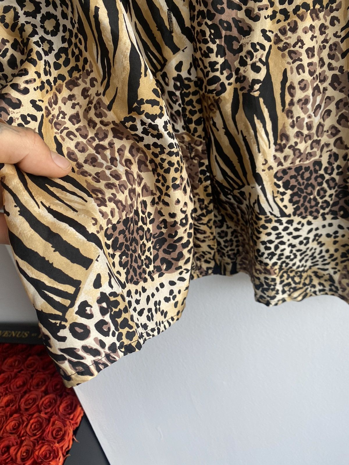 Vintage VINTAGE 90s 100% SILK Leopard Camp Collar Button up SHIRT Size US L / EU 52-54 / 3 - 5 Thumbnail