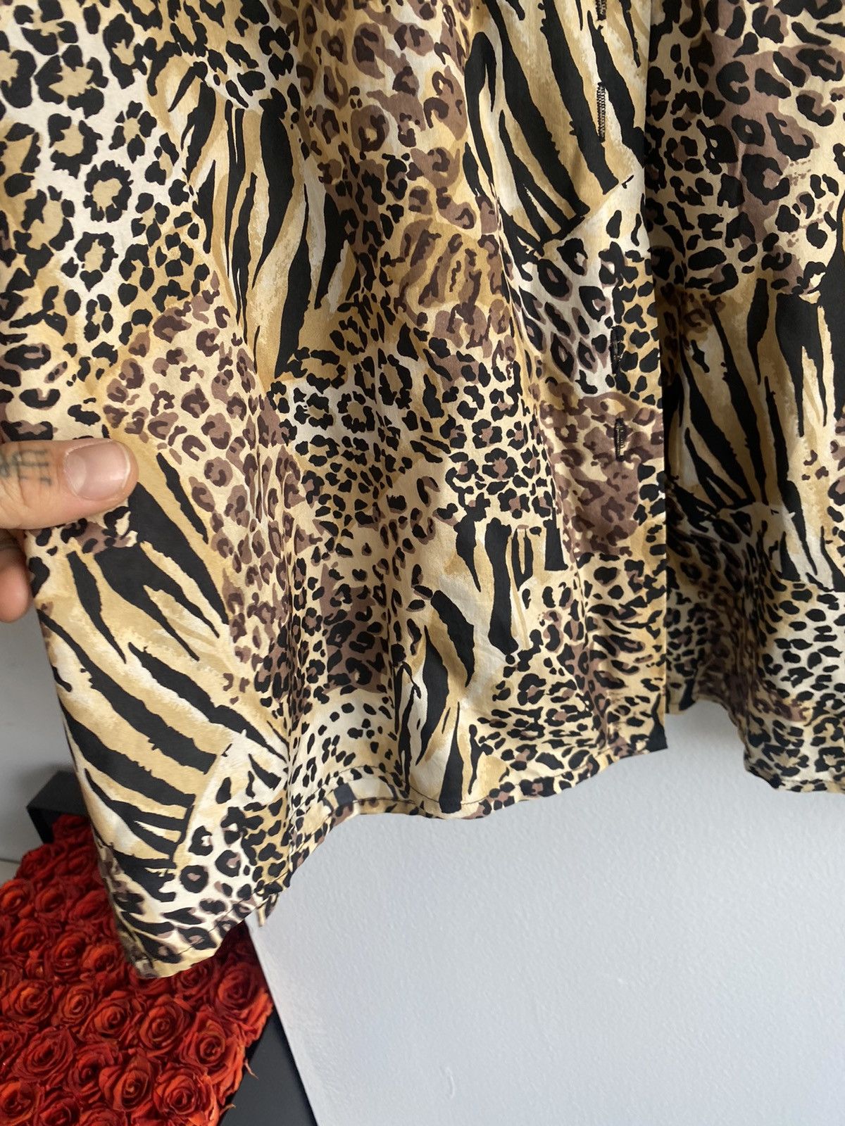 Vintage VINTAGE 90s 100% SILK Leopard Camp Collar Button up SHIRT Size US L / EU 52-54 / 3 - 7 Thumbnail