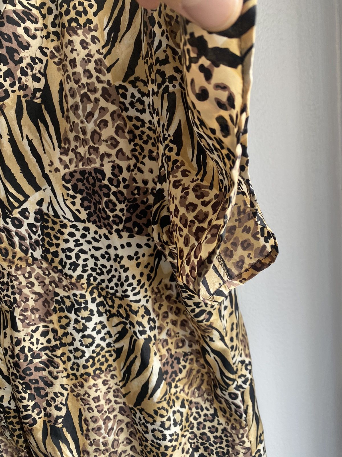 Vintage VINTAGE 90s 100% SILK Leopard Camp Collar Button up SHIRT Size US L / EU 52-54 / 3 - 9 Thumbnail