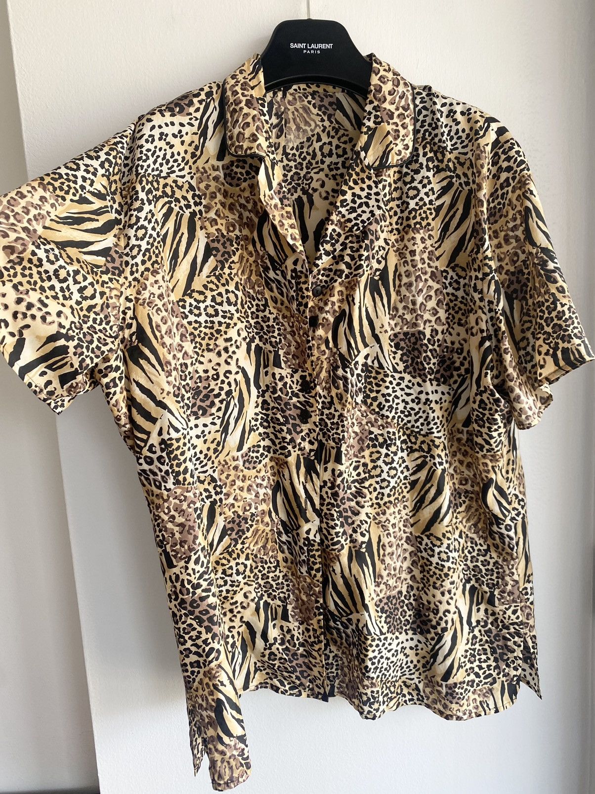 Vintage VINTAGE 90s 100% SILK Leopard Camp Collar Button up SHIRT Size US L / EU 52-54 / 3 - 2 Thumbnail