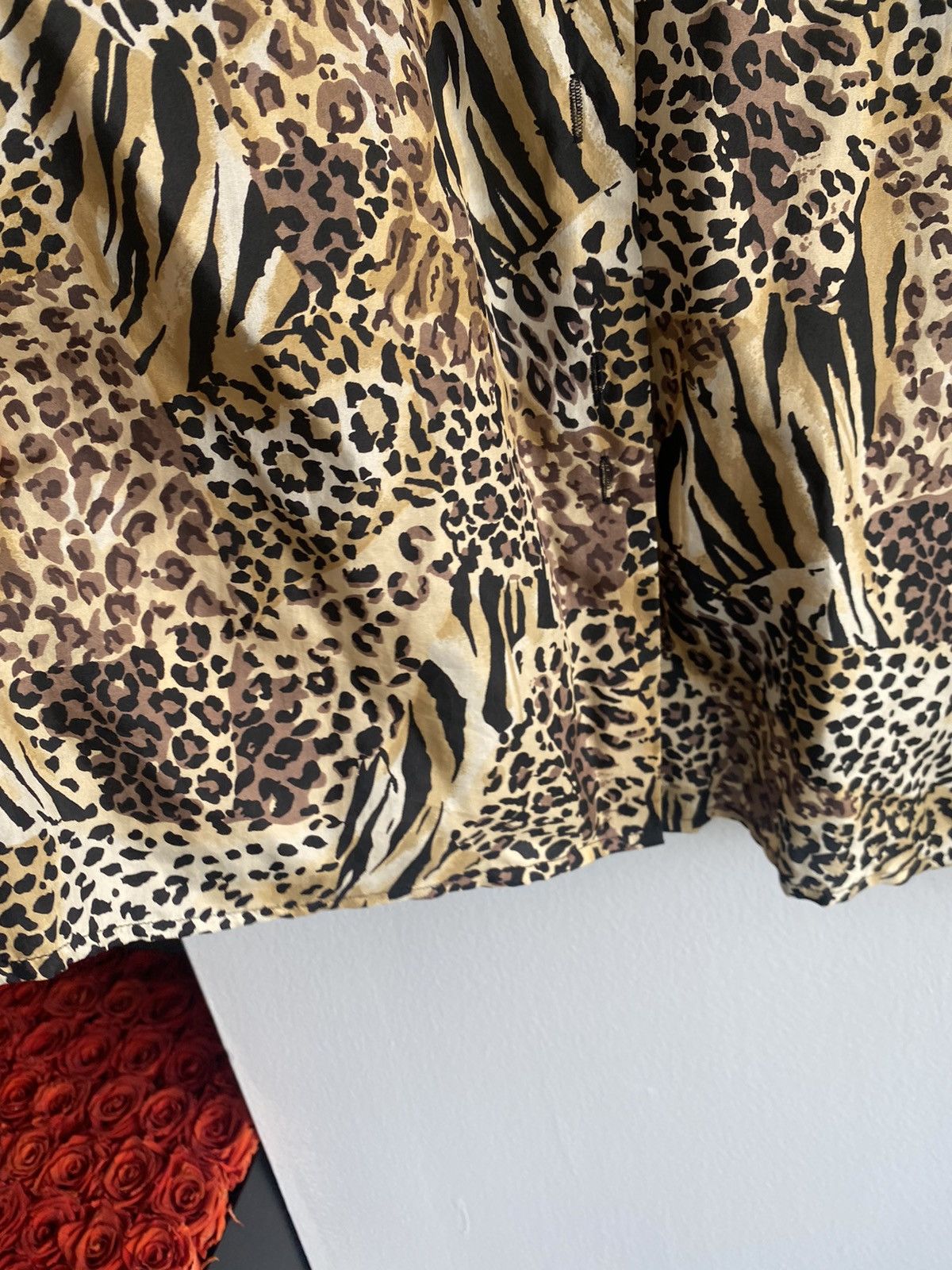 Vintage VINTAGE 90s 100% SILK Leopard Camp Collar Button up SHIRT Size US L / EU 52-54 / 3 - 6 Thumbnail