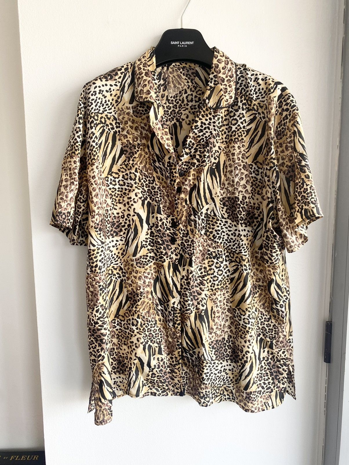 Vintage VINTAGE 90s 100% SILK Leopard Camp Collar Button up SHIRT Size US L / EU 52-54 / 3 - 3 Thumbnail