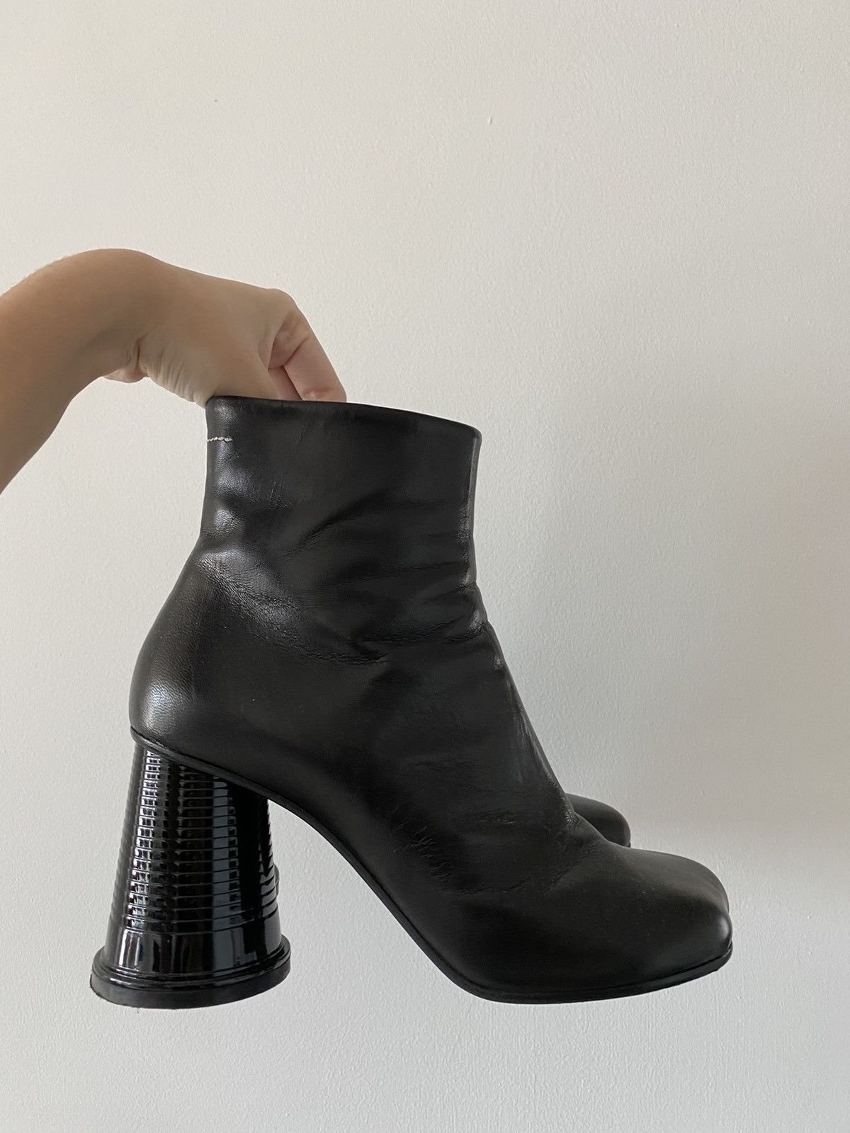 Maison Margiela MM6 MAISON MARTIN MARGIELA BLACK CUP BOOTS Grailed