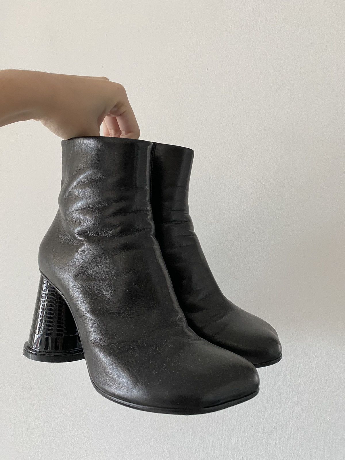 Maison Margiela MM6 MAISON MARTIN MARGIELA BLACK CUP BOOTS Grailed