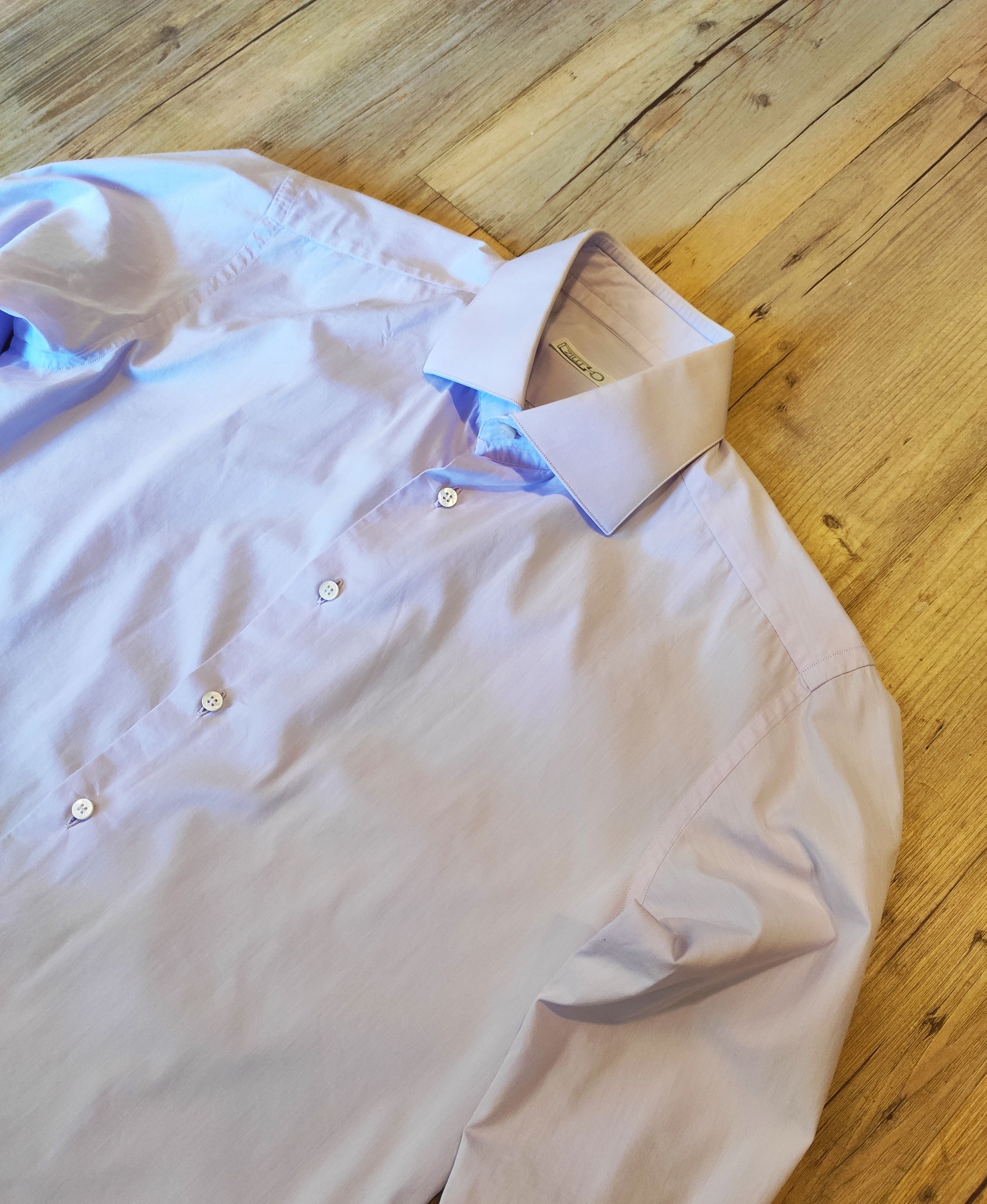 Zilli Lavender shirt.Like Brioni or Gianni Versace Size US M / EU 48-50 / 2 - 1 Thumbnail