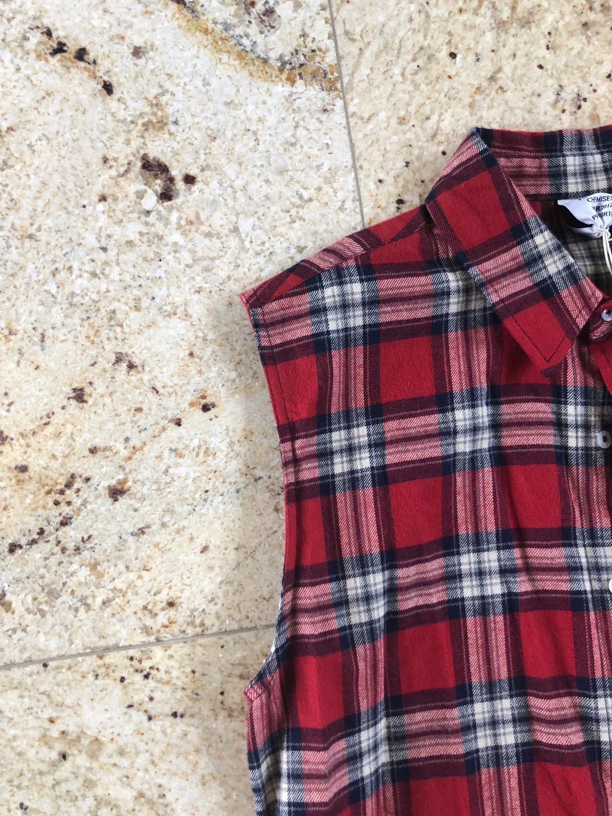 Vetements Vetements Time is Money Red Plaid One Sleeve Shirt 2017 Size US S / EU 44-46 / 1 - 4 Thumbnail