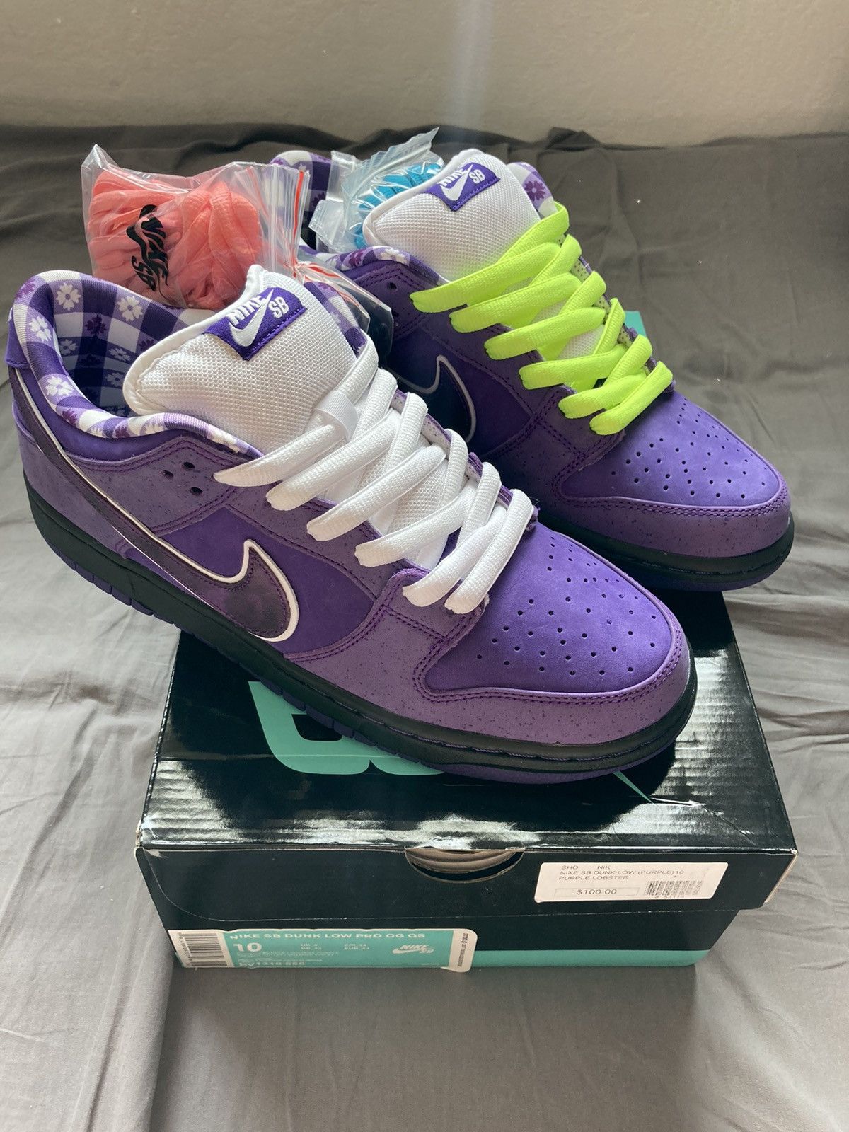 Nike X Concepts SB Dunk Low Pro OG QS Purple Lobster Sneakers for Men