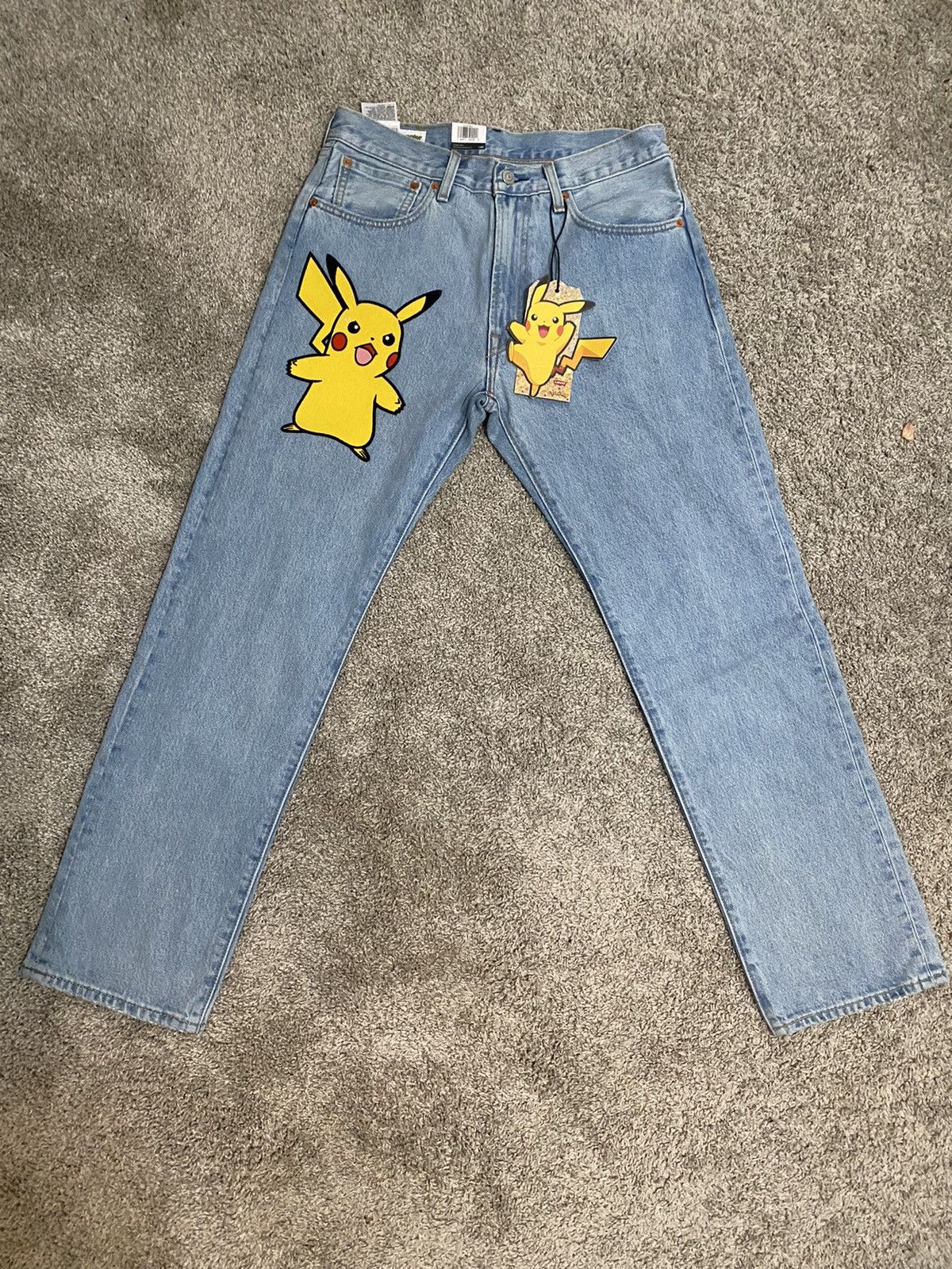 image of Levis x Pokemon Levi's X Pokémon 551Z Men's Authentic Straight Jeans in Blue (Size 31)