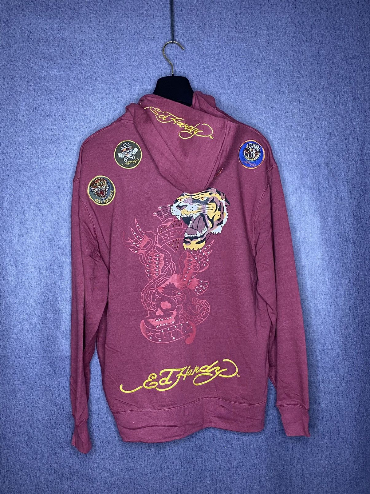 Christian Audigier × Ed Hardy × Vintage Ed hardy Christian audigier vtg y2k tiger patch zip hoodie Size US XL / EU 56 / 4 - 1 Thumbnail