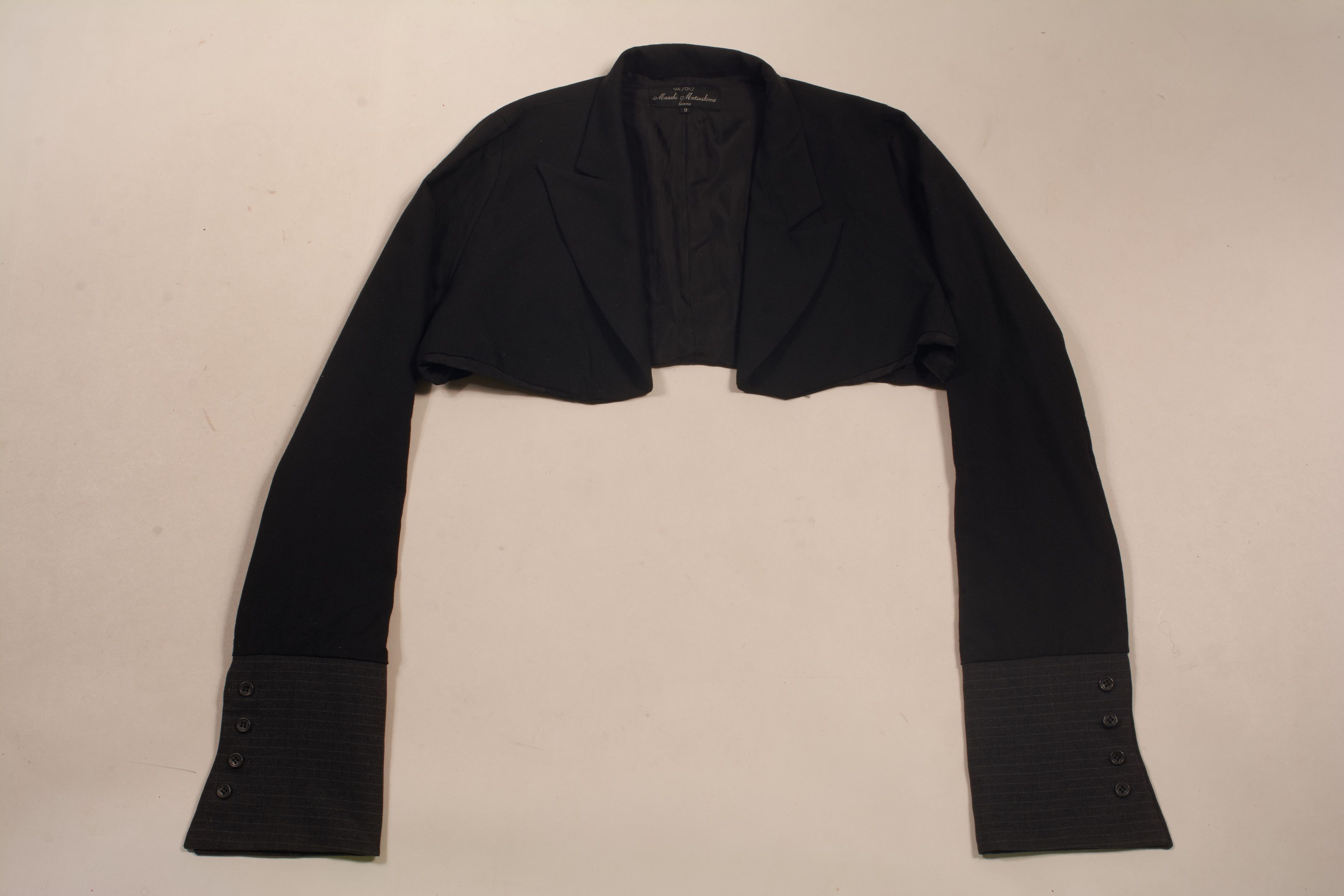 image of Masaki Matsushima Cropped Wool Jacket in Black, Men's (Size Medium)