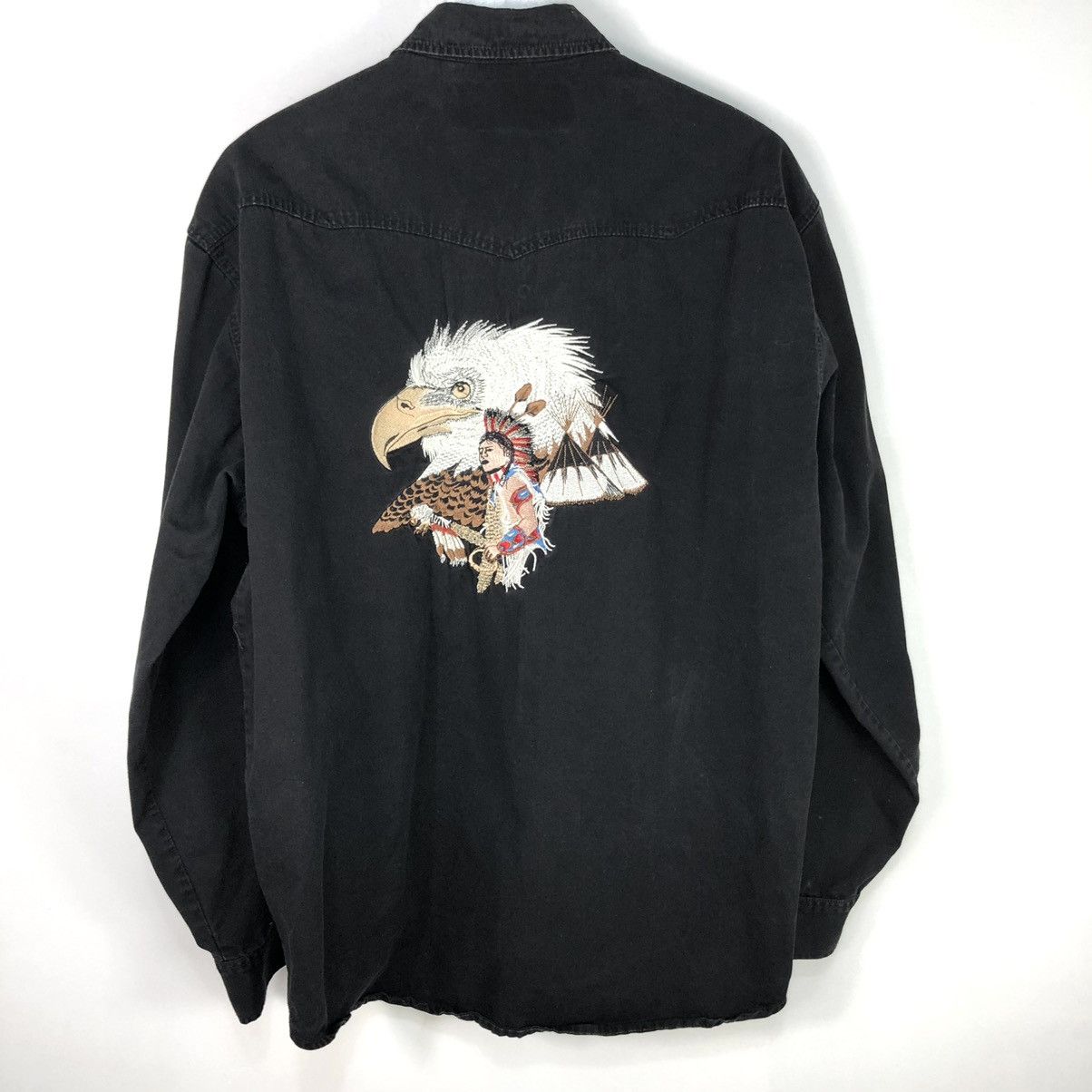 Vintage Vintage Navajo Indian Aztec Western Denim Jacket Shirt Size US L / EU 52-54 / 3 - 1 Thumbnail