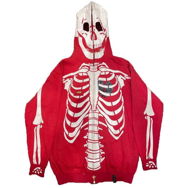 LRG LRG Dead Serious Skeleton Hoodie Red L | Grailed