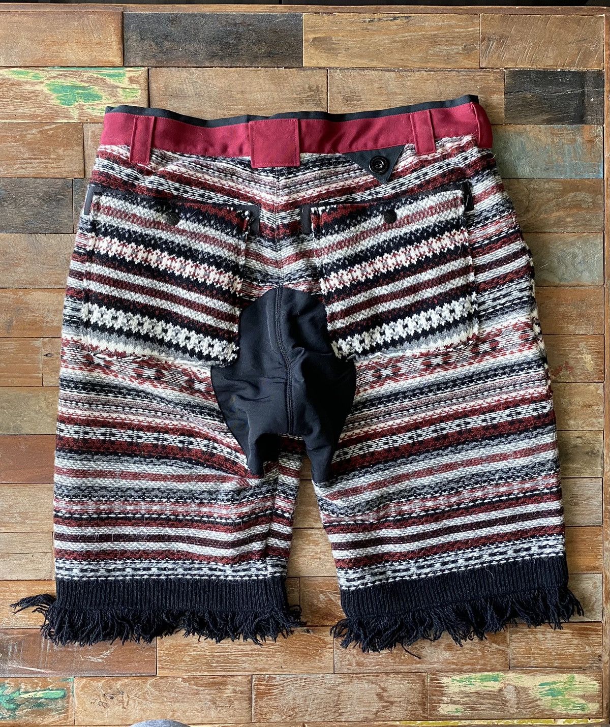 White Mountaineering Fringed Jacquard Knit Wool Shorts (plus free gift) Size US 32 / EU 48 - 2 Thumbnail