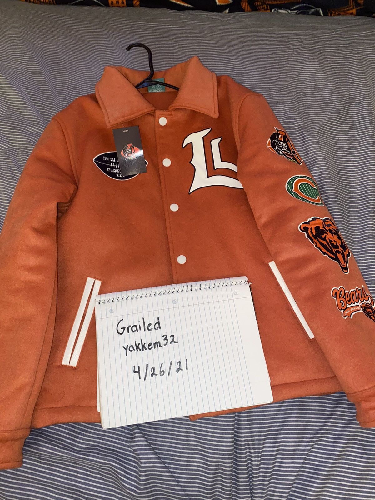 Lyrical Lemonade x Chicago Bears Varsity Jacket - Depop